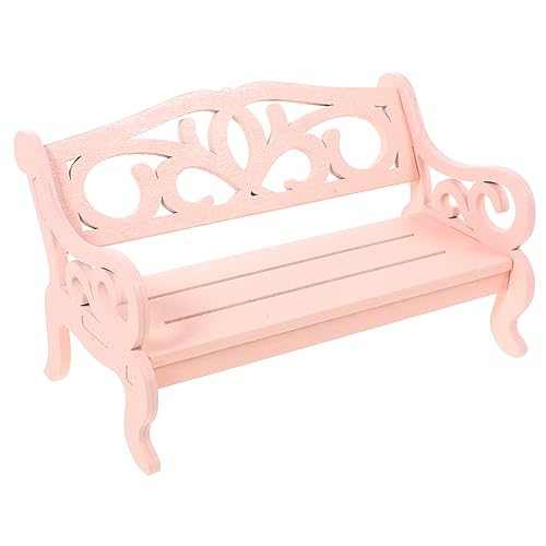 FRCOLOR 2 Stück Realistischer Mini Holzstuhl Verschleißfestes Puppenmöbel Zierliche Rosa Miniatur Deko für Puppenhaus DIY Mini Einrichtung Kompakt Leicht für Kreative Szenengestaltung von FRCOLOR