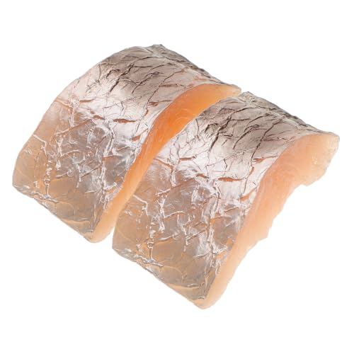 FRCOLOR 2 Stück Realistisches Fischmodell Deko Fischstück aus Robustem PVC Geruchsneutral Lebensnahes Fake Food für Fotografie Küchendekoration Party und Auslage von FRCOLOR