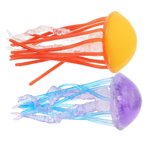 FRCOLOR 2 Stück Realistisches Quallenmodell aus Langlebigem Kunststoff Detailgetreues Meerestier Kompakte Mini für Dekoration und Pädagogisches Spiel Geeignet für Garten und Mottopartys von FRCOLOR