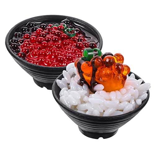 FRCOLOR 2 Stück Realistisches Sushi Fischrogen Modell Teiliges aus Detailgetreues für Kinderküche Dekoratives Küchenzubehör Leichtes Geruchloses Pretend Play Food Toy von FRCOLOR