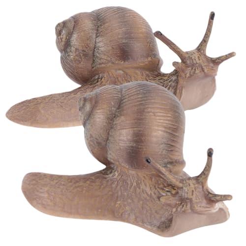 FRCOLOR 2 Stück Realistisches Teiliges Schneckenmodell aus Hochwertigem Kunststoff Stabile Simulation Tierfigur Lebensechte Schneckenfigur Dekoration für Garten und Lernspielzeug von FRCOLOR