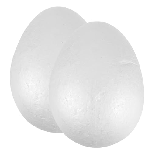 FRCOLOR 2 Stück Schaum Eier Schaumeier Basteln Runden Formen Kleinkinder Geformt Fälschung -eier Für Lackierbar Gipseier Zum Bemalen Großes Eiförmiges Ornament Jagd Vor Weiß von FRCOLOR