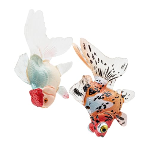 FRCOLOR 2 Stück Simulierte Goldfisch Figuren Künstliche Fische für Aquarium Deko und Terrarien Realistische Fischmodelle für Zuhause und Büro Deko von FRCOLOR