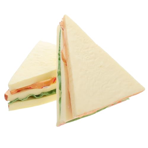 FRCOLOR 2 Stück Simulierte Sandwich -Requisiten gefälschtes Sandwich Simulation Lebensmittelmodell Toast künstliche Nahrung gefälschtes realistisches Essen geschnittenes Brot Pu von FRCOLOR