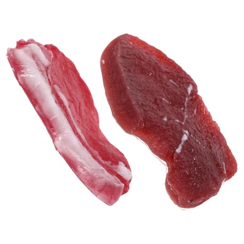 FRCOLOR 2 Stück Simuliertes Schweinefleisch Rindfleisch Fake Food Für Die Küche Simuliertes Fleischspielzeug Simulationslebensmittel Realistische Küchenrequisite Fleischmodell Für von FRCOLOR