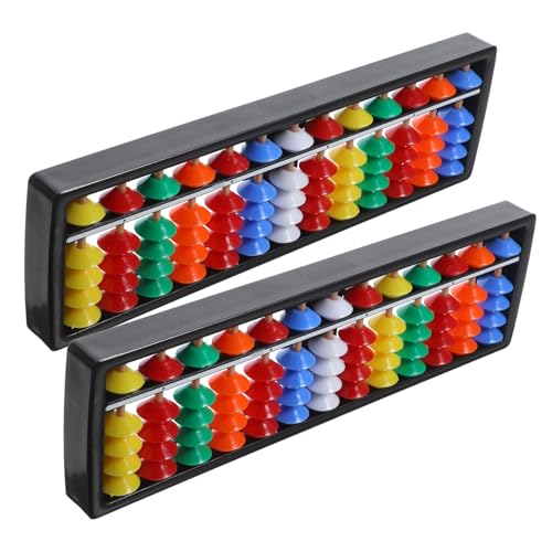 FRCOLOR 2 Stück Spaltiger aus Kunststoff Teiliges Bunte Perlen Vintage Lernspielzeug für Pädagogisches Rechenwerkzeug Kopfrechenfähigkeit und Gehirnentwicklung von FRCOLOR