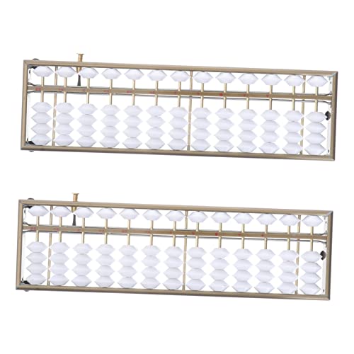 FRCOLOR 2 Stück Stellig Aluminium Rechenhilfe mit Reset für Frühe Mathematik Tragbarer Chinesischer Perlen Lernspielzeug für Jungen und Mädchen von FRCOLOR