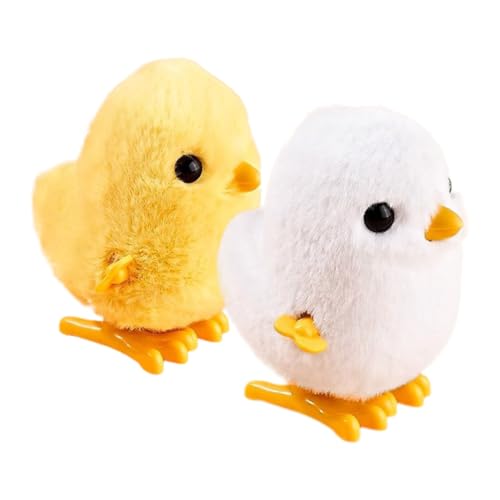 FRCOLOR 2 Stück Teiliges Aufziehspielzeug Plüschtier Kleines Küken und Weißes Huhn Kinderfreundliches Wind Up Tier Fördert Hand Auge Koordination Langlebig und für Kleinkinder und von FRCOLOR