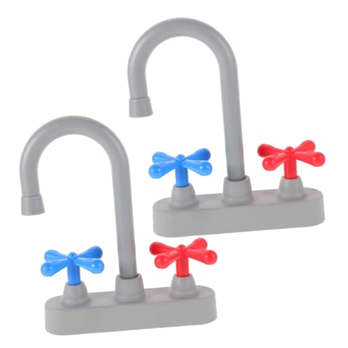 FRCOLOR 2 Stück Teiliges Ersatz Spielküchen Wasserhahn Realistische Simulation Vielseitiges Zubehör für Rollenspiele Kompatibel mit Spielwaschbecken für Jungen und Mädchen von FRCOLOR