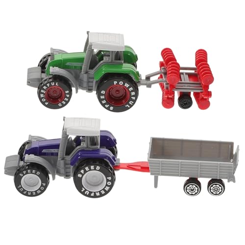 FRCOLOR 2 Stück Teiliges Fahrzeug aus robustem Kunststoff mit realistischem Design inertial gleitend als Bauernhofspielzeug für Kleinkinder fördert Kreativität und Motorik beim von FRCOLOR