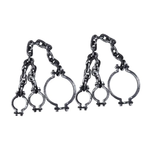 FRCOLOR 2 Stück Teiliges Halloween Handschellen Kunststoff Realistische Gefängnis- Leichte Handgelenksfesseln für Halloween-kostüm Gefangenen-requisiten Vielseitige Party Cosplay-deko von FRCOLOR