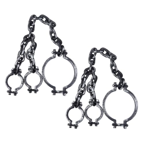 FRCOLOR 2 Stück Teiliges Halloween-kostüm-handschellen Kunststoff Leichte Gruselige Gefängnisfesseln für Partytricks und Spuk-dekoration Komfortable Armschellen für Halloween-cosplay und von FRCOLOR
