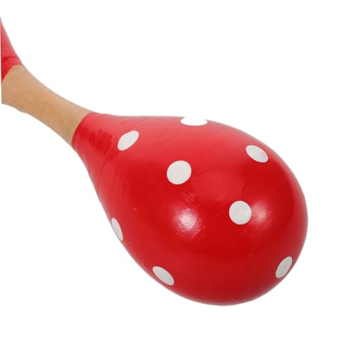 FRCOLOR 2 Stück Teiliges Holz Maracas für Doppelseitige Hand Percussion Rasseln Leicht mit Glatten Kanten für Rhythmus und Hörtraining Fördert Frühe Musikalische Entwicklung von FRCOLOR