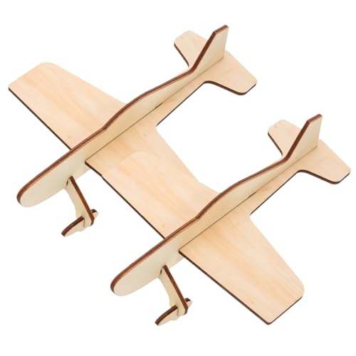 FRCOLOR 2 Stück Teiliges Holzflugzeug Bausatz für Jahre Modellpuzzle zum Basteln und Bemalen Handliches DIY Holzspielzeug für Jungen Pädagogisches Geburtstagsgeschenk von FRCOLOR