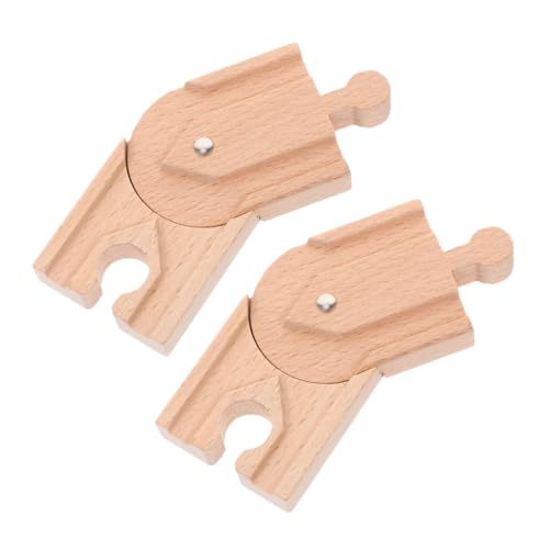 FRCOLOR 2 Stück Teiliges Holzschienen Zubehör für Flexibles DIY Holzeisenbahn Fördert Feinmotorik und Kreativität für Fantasievolles Geeignet für Familien und Partys von FRCOLOR