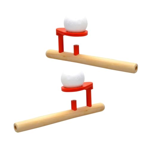 FRCOLOR 2 Stück Teiliges Holzspielzeug Blasrohr und Bälle Balance Blowing Toy Lernspielzeug für Motorik Hand auge koordination Konzentrationsspiel von FRCOLOR