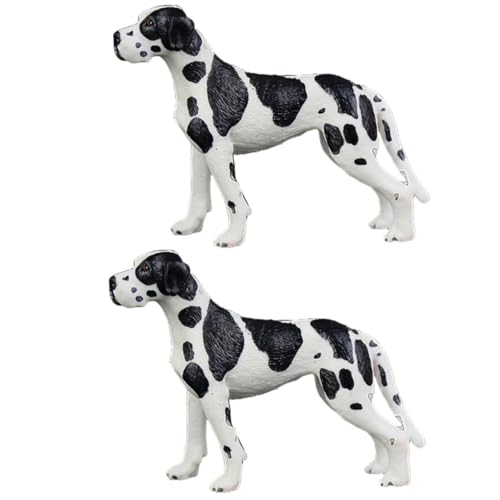 FRCOLOR 2 Stück Teiliges Hundefigur Kunststoff Spotted Dog Modell Spielerisches Lernspielzeug Stabile Tischdekoration Niedliche Haustier Nachbildung von FRCOLOR