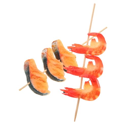 FRCOLOR 2 Stück Teiliges Künstliches Grill Dekorset aus Robustem PVC mit Realistischen Japanischen Barbecue Lobster und Fischfiletmodellen Lebensecht und Vielseitig für Küche Fotografie von FRCOLOR