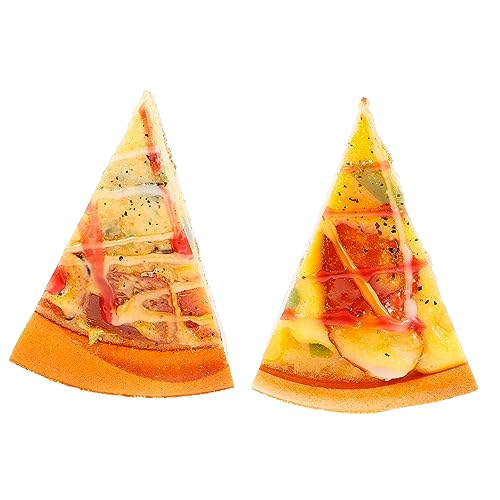 FRCOLOR 2 Stück Teiliges Künstliches Pizza Scheiben Realistische Simulation Kunststoffmodell für Dekoration Fotografie Requisiten und Pädagogische Spielzeuge Langlebig und von FRCOLOR