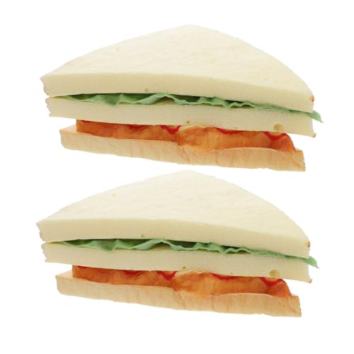 FRCOLOR 2 Stück Teiliges Künstliches Sandwichbrot Realistische Brotattrappen Langlebig für Küchen und Partydekorationen Lebensechte Brotsimulation für Fotorequisiten und Wohnraumgestaltung von FRCOLOR