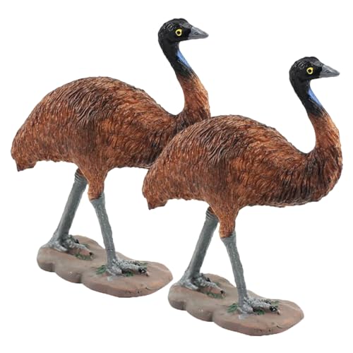FRCOLOR 2 Stück Teiliges Kunststoff Strauß Modell Realistische Nachbildung mit Kindgerechtem Design Pädagogisches und Dekorative Figur für Kinderzimmer und Lernzwecke von FRCOLOR