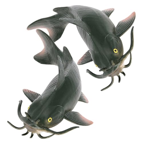 FRCOLOR 2 Stück Teiliges Kunststoff Wels Deko Realistisch Nachgebildet Fische Figur Lernspielzeug für Meerestiere Dekoration und Frühe Bildung von FRCOLOR