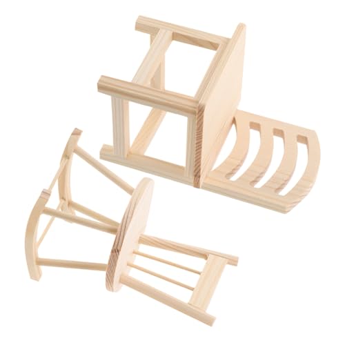 FRCOLOR 2 Stück Teiliges Mini Schaukelstuhl für Holz Puppenhaus Möbel Modell Kreatives DIY für Künstlerische und Pädagogische Nutzung von FRCOLOR