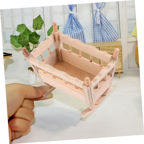 FRCOLOR 2 Stück Teiliges Miniatur Holzwiege Modell Puppenhaus Möbel Dekoration Handgefertigtes Maßstabsgetreues Babybett Zubehör für Puppenhaus Babyzimmer und Mini Haus Accessoire FRCOLOR 2 Stück Teiliges Miniatur Holzwiege Modell Puppenhaus Möbel Dekoration Handgefertigtes Maßstabsgetreues Babybett Zubehör für Puppenhaus Babyzimmer und Mini Haus Accessoire von FRCOLOR