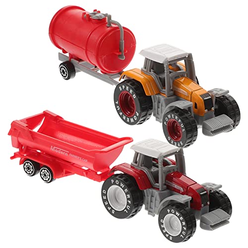 FRCOLOR 2 Stücke LKW Spielzeug für Jungen Modell aus Kunststoff mit Trägheitsgleitfunktion Lehrreiches Spielzeug für Kinder für Bauernhof und Landwirtschaftsspiele von FRCOLOR