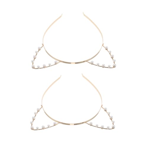 FRCOLOR 2 Stück Teiliges Perlen katzenohren Stirnband Damen Mädchen Haarschmuck Verspieltes Design Langlebig Vielseitig für Alltag Halloween Cosplay von FRCOLOR