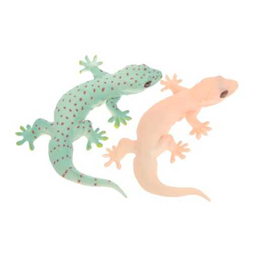 FRCOLOR 2 Stück Teiliges Realistisches Gecko aus Hochwertigem PVC Langlebige Detailgetreue Echsenfiguren für Desktop und Gartendekoration Lebensechte Reptilienmodelle für Spiel und von FRCOLOR