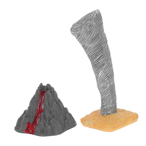 FRCOLOR 2stücke Spielzeug-minivulkan Und Tornado-Modell Kunststoff Mikro-landschaftsornament Kleine Vulkanfigur Für Sandtisch-Dekorationen Und Bildungszwecke von FRCOLOR