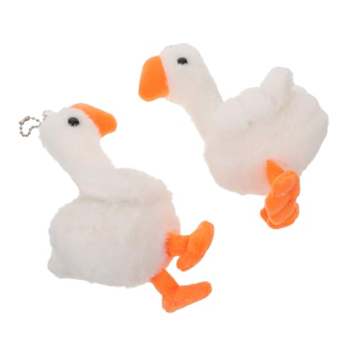 FRCOLOR 2 Stück Teiliges Süße Gänse Plüsch Schlüsselanhänger Weiches Stofftier Anhänger Vielseitig als Taschenanhänger Auto Rucksackdeko als Partygeschenk für Shower von FRCOLOR