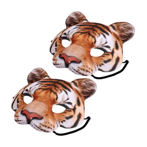 FRCOLOR 2 Stück Teiliges Tiger Maske für Kostümpartys Halloween und Cosplay Leichte Tiermaske für Bühnenaufführungen und Thematische Feiern für Kreative Kostüme von FRCOLOR