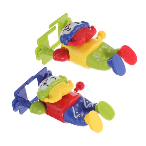 FRCOLOR 2 Stück Teiliges Wind Up Clown Bunte Tischdekoration mit Robustem Mechanismus Lustige Akrobatik für Ab Jahren Handliche Glatte Oberfläche Langlebige Verarbeitung von FRCOLOR