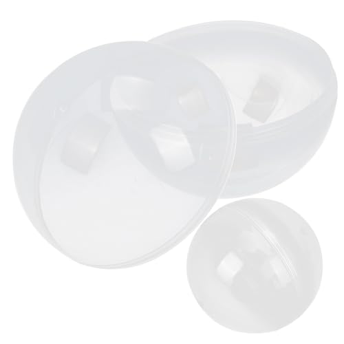 FRCOLOR 2 Stück Transparente Teilbare Kunststoff Eier Wiederbefüllbar Vielseitige Frühlings Deko Geschenkverpackung und Party Ornament Robustes Plastik für Osterfeiern und von FRCOLOR
