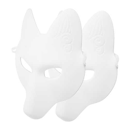 FRCOLOR 2 Stück Weiße Handbemalte Fuchs Masken aus PU Hautfreundlich Tiermasken für Halloween Kostüm Accessoire für Erwachsene für Maskerade Cosplay Party und Karneval FRCOLOR 2 Stück Weiße Handbemalte Fuchs Masken aus PU Hautfreundlich Tiermasken für Halloween Kostüm Accessoire für Erwachsene für Maskerade Cosplay Party und Karneval von FRCOLOR