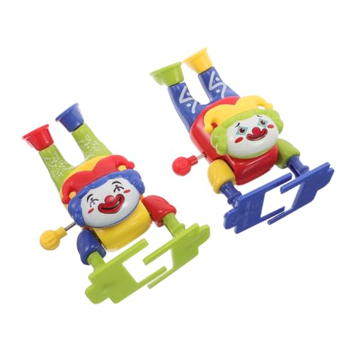 FRCOLOR 2 Stück Wind up Clown Aufziehfigur Lustiges Scherzartikel Stuffer Geschenk Grün Blau von FRCOLOR