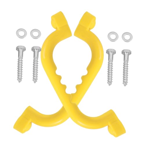 FRCOLOR 2 Stück rutschfeste Kunststoff Haltegriffe für Sicherheitsgriffe für Spielplatz Indoor Spielgeräte Stabil und Langlebig für Klettergerüste und Spieltürme Gelb von FRCOLOR