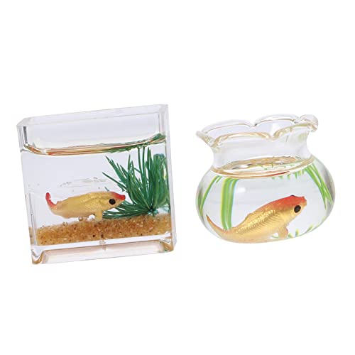 FRCOLOR 2 Stück Miniatur Fischschale Aquarium Zubehör für Puppenhaus Dekoration Kleiner Goldfischbehälter aus Acryl Lebendige Miniatur Aquarium Deko für Kinder Spielzeug FRCOLOR 2 Stück Miniatur Fischschale Aquarium Zubehör für Puppenhaus Dekoration Kleiner Goldfischbehälter aus Acryl Lebendige Miniatur Aquarium Deko für Kinder Spielzeug von FRCOLOR