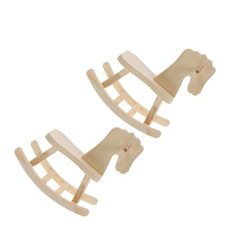 FRCOLOR 2 Stücke DIY Holz Schaukelpferd Bastelset Unfertige Miniatur Holzpferd Figuren zum Bemalen und Zusammenbauen Bastelspielzeug für Vorschule Tischdekoration und Lernspielzeug von FRCOLOR