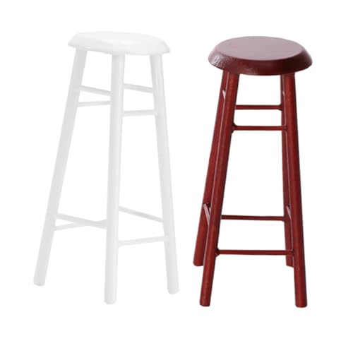 FRCOLOR 2 Stücke Hochstuhl Modell für Puppenhaus Küche und Bar Dekorativer Hocker für Miniatur Szenen und Sammler von FRCOLOR
