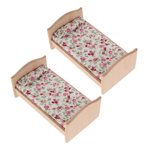 FRCOLOR 2 Stücke Miniatur Puppenhaus Möbel Unlackiertes Holz Einzelbett mit Matratze und Kissen Kreatives DIY Kinderzimmer Zubehör für Puppenhaus Dekoration FRCOLOR 2 Stücke Miniatur Puppenhaus Möbel Unlackiertes Holz Einzelbett mit Matratze und Kissen Kreatives DIY Kinderzimmer Zubehör für Puppenhaus Dekoration von FRCOLOR