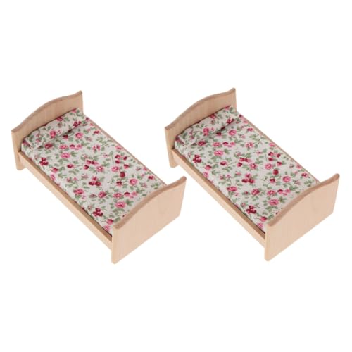 FRCOLOR 2 Stücke Puppenhaus-Möbelmodell Miniaturbettwäsche Playhouse Möbelbettspielzeug Mini -Vintage -Holzbett Miniatur Holzbett Dollhouse Schlafzimmermöbel Mini Möbelmodelle hölzern FRCOLOR 2 Stücke Puppenhaus-Möbelmodell Miniaturbettwäsche Playhouse Möbelbettspielzeug Mini -Vintage -Holzbett Miniatur Holzbett Dollhouse Schlafzimmermöbel Mini Möbelmodelle hölzern von FRCOLOR