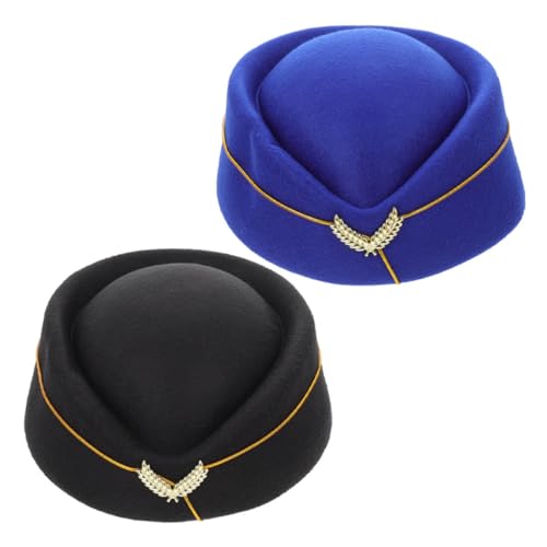 FRCOLOR 2 Stücke Stewardess Hut für Frauen Cosplay Zubehör Zuverlässiges Material Modisches Design für Partys und Veranstaltungen von FRCOLOR