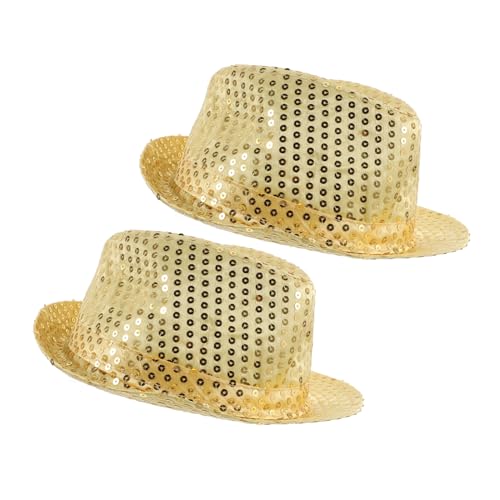 FRCOLOR 2 Stücke Teiliges Pailletten Jazz Kostümhut Gold Unisex Party Accessoire Magischer Performance Hut für Erwachsene Vielseitig für Halloween Steampunk und Karneval Geeignet FRCOLOR 2 Stücke Teiliges Pailletten Jazz Kostümhut Gold Unisex Party Accessoire Magischer Performance Hut für Erwachsene Vielseitig für Halloween Steampunk und Karneval Geeignet von FRCOLOR