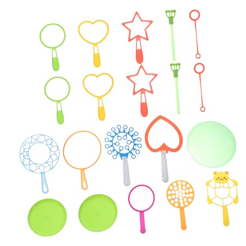 FRCOLOR 20 Stück Bunte Blaswerkzeuge für Jumbo Seifenblasen für Outdoor Aktivitäten Herz und Bärenformen Zufällige Farben für Garten und Spielplatz Zufällige Farbe Zufällige Farbe von FRCOLOR