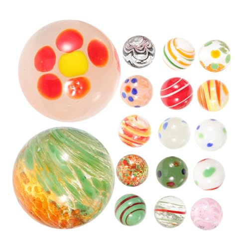 FRCOLOR 20 Stück Bunte Glasmurmeln für Aquarien Dekoration Handgefertigte Sichere Glasperlen Vasenfüllung Bastelarbeiten und Arrangements von FRCOLOR