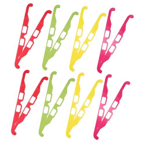 FRCOLOR 20 Stück 3D Beugungsbrillen für Musikpartys Herz Form Leicht Bequem Neon Design für Effekte von FRCOLOR