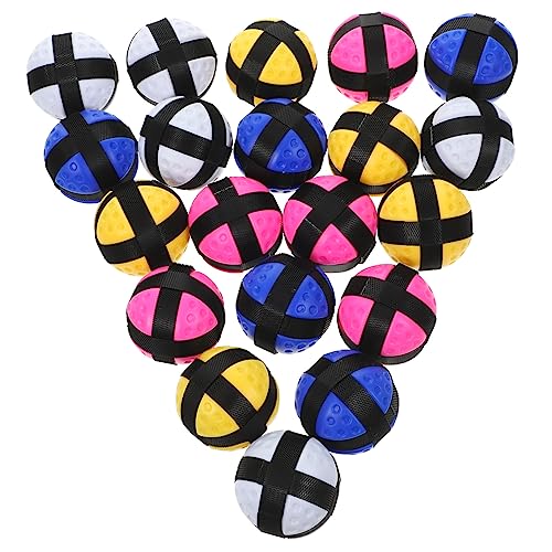FRCOLOR 20 Stück Klettball Klettbälle Blau Gelb Weiß und Rosa Große Leichte Wurf und Fangbälle für Drinnen und Draußen für Eltern Junge Mädchen Aktivitäten und Partys von FRCOLOR